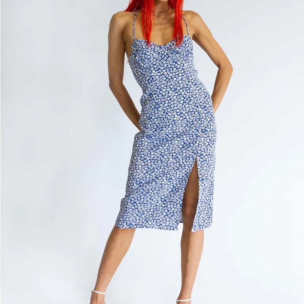 Princess Polly Blue Floral Midi Dress